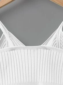 SHEIN Niñas Top tejido de tirantes unicolor - Blanco - Ver 6