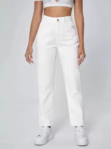 SHEIN Essnce High Waist Straight Leg Jeans