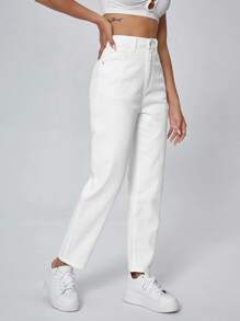 SHEIN Essnce High Waist Straight Leg Jeans