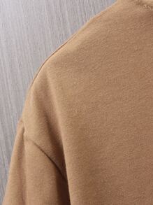 Manfinity Homme Hombres Camiseta con estampado de letra sin collar - Marrón - Ver 4