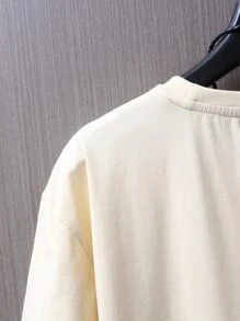 Aesthetic Post Hombres Camiseta con estampado de letra - Caqui - Ver 5