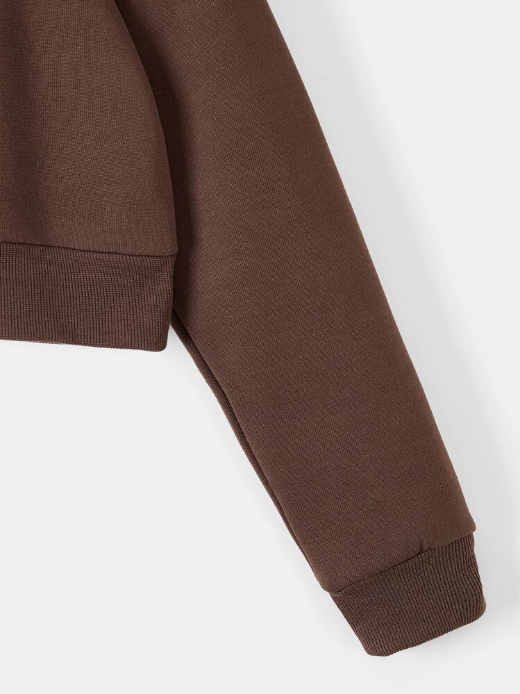 INAWLY Felpa con cappuccio termica con zip e coulisse, top a maniche lunghe adatto per laurea, insegnanti, ritorno a scuola in autunno - Caffè Marrone - Visualizzare 3