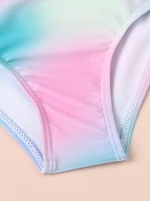 Young Girl 3packs Random Floral Print Bikini Set With Kimono Summer Beach - Multicolor - View 5