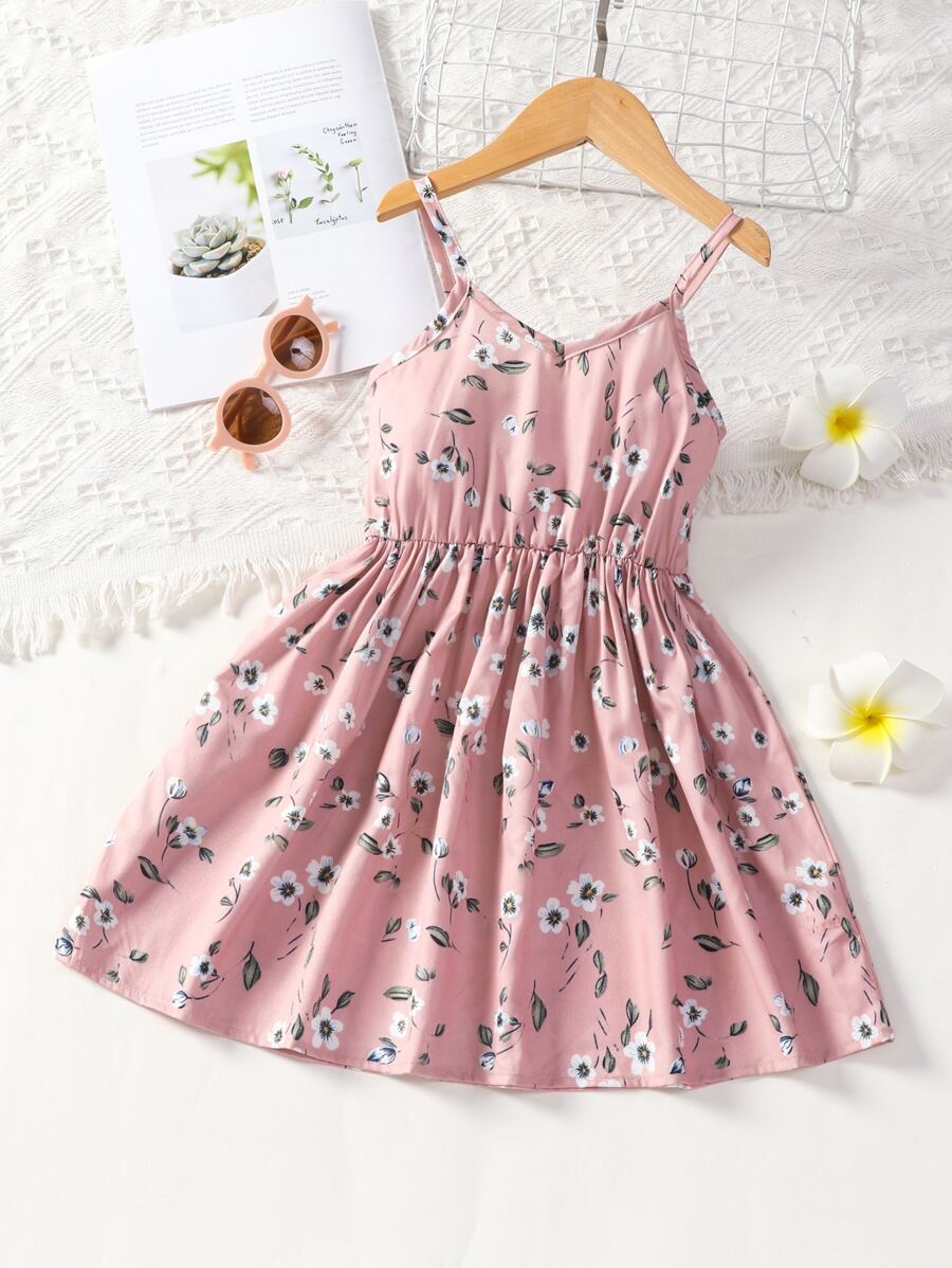 Đầm bé gái Hoa Tất cả trên in Boho - Bụi hồng - Xem 1