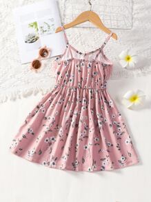 Đầm bé gái Hoa Tất cả trên in Boho - Bụi hồng - Xem 2