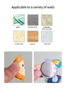 2 piezas Tope de puerta al azar con dibujos animados de silicona - Multicolor - Ver 4