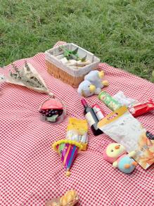 1 Pieza Mantel De Picnic Con Patrón De Cuadros