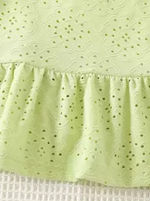 Kleinkind Mädchen Schößchenbluse mit Öse Stickerei, eckigem Ausschnitt, Puffärmeln