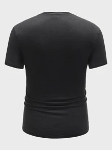 GENTILAND Tops Nam màu trơn Cơ bản - màu đen - Xem 2