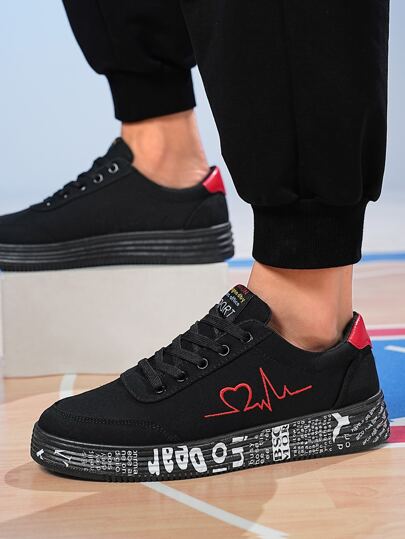 Homme Chaussures skateboard avec broderie lettre à lacets