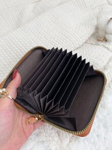 Zipper Design Card Holder Multi-Card Card Organizer for Storage Credit Cards - Brown - View 2