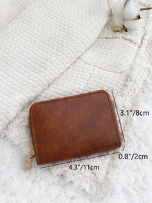 Zipper Design Card Holder Multi-Card Card Organizer for Storage Credit Cards - Brown - View 4