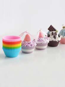 6 piezas Molde de silicona con diseño de taza - Multicolor - Ver 2