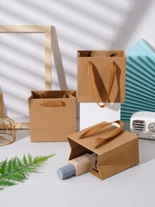 1 pièce/5 pièces/10 pièces de sac à main cadeau en papier blanc de 5,5*5,5 pouces, sac fourre-tout carré minimaliste et durable pour fête, demoiselle d'honneur, mariage, anniversaire, cadeaux pour la mariée