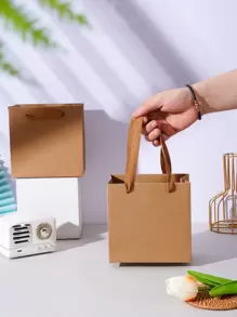 1 pièce/5 pièces/10 pièces de sac à main cadeau en papier blanc de 5,5*5,5 pouces, sac fourre-tout carré minimaliste et durable pour fête, demoiselle d'honneur, mariage, anniversaire, cadeaux pour la mariée