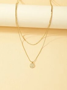 Collar a capas colgante de moneda - Amarillo Oro - Ver 2