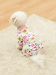 1 bộ đồ ngủ đồ họa hoạt hình cho thú cưng - Hồng - Xem 2