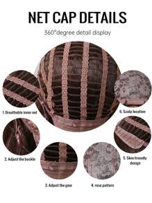 Bóng Nâu Tóc giả Nhiều màu Ở giữa Phần Dài Quăn Tóc giả tổng hợp Đối với phụ nữ Hằng ngày Buổi tiệc Tóc giả Chống nóng Tóc giả - Nhiều màu - Xem 7