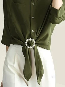 1 pieza hebilla ajustable con diamante de imitación y perla artificial - Multicolor - Ver 2