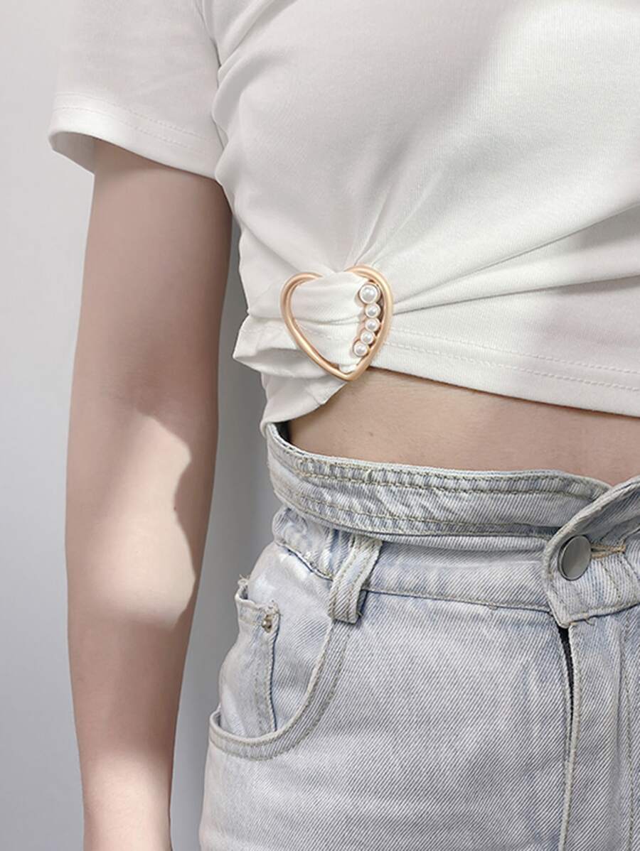 1pc Heart Shaped Adjustment Buckle - Multicolor - View 1