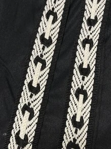 Claim Dot Men Contrast Double Tape Side Trousers - Black - View 5