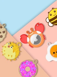 1pc Random Cartoon Graphic Case Compatible With Apple AirTag - Multicolor - View 1