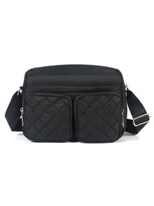 Quilted Detail Square Bag - Black - View 5