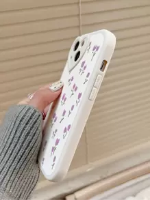 1 件 TPU 心形与花朵彩绘皮革手机壳，适用于 11、12、13、14、15、15 Pro、15 Pro Max、16、16 Pro、16 Plus、16 Pro Max 防水防震防摔防刮 - 彩色 - 查看 3