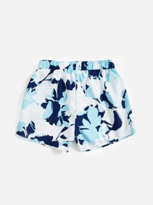 SHEIN Swim Summer Beach Random Floral Print Tie Front Bikini Shorts - Multicolor - View 2