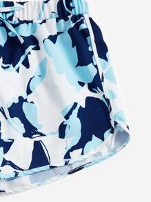 SHEIN Swim Summer Beach Random Floral Print Tie Front Bikini Shorts - Multicolor - View 4