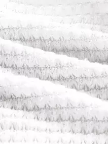 SHEIN MOD Puff Sleeve Lace Up Backless Textured Crop White Summer Top - White - View 4