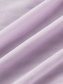 SHEIN ICON 雙色網紗掛脖上衣 - 紫色 - 查看 3