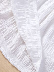 SHEIN 小女童荷葉邊打褶上衣和腰帶半身裙