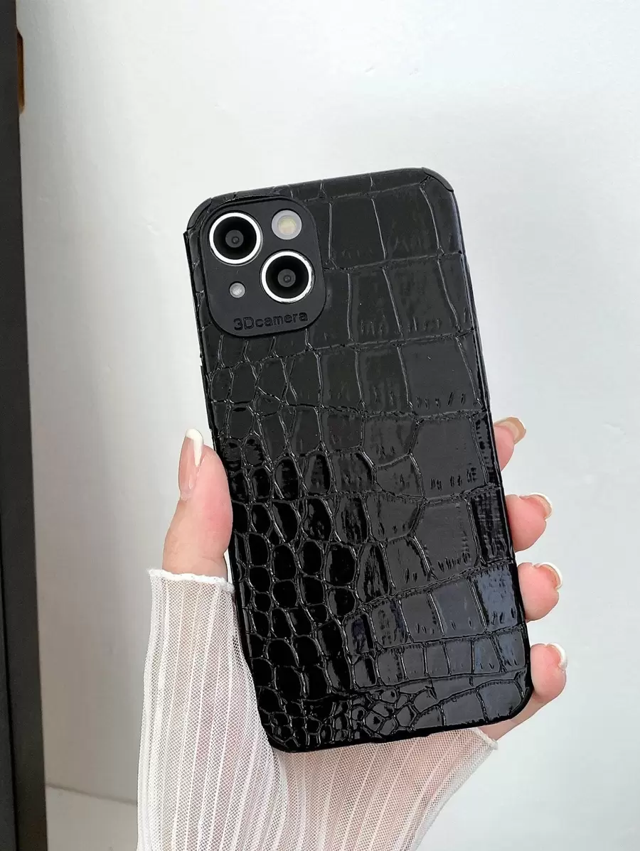 Ốp điện thoại in hình cá sấu, tương thích với iPhone 11, 13, 14 Pro Max. Đây là phiên bản quốc tế, không phải phiên bản nội địa. - màu đen - Xem 1