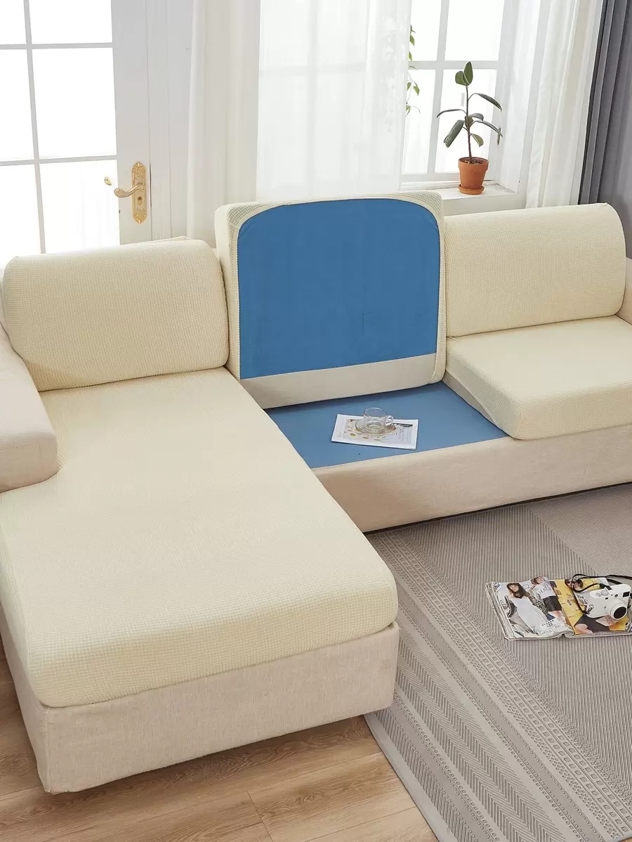 1 pieza Funda unicolor de asiento de sofá - Beis - Ver 1