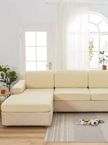 1 pieza Funda unicolor de asiento de sofá - Beis - Ver 4