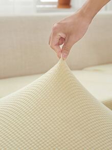 1 pieza Funda unicolor de asiento de sofá - Beis - Ver 2