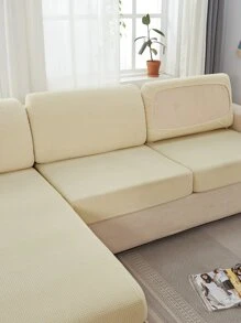 1 pieza Funda unicolor de asiento de sofá - Beis - Ver 6