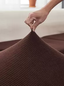 1入組素色彈力沙發座位套 - 咖啡棕 - 查看 2