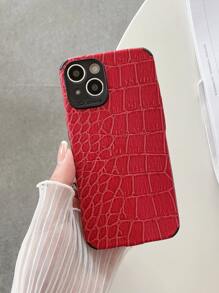 Crocodile Print Phone Case - Red - View 3