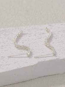 Pendientes con diseño de cadena - Plateado - Ver 2