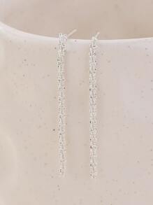 Pendientes con diseño de cadena - Plateado - Ver 4