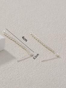 Pendientes con diseño de cadena - Plateado - Ver 6