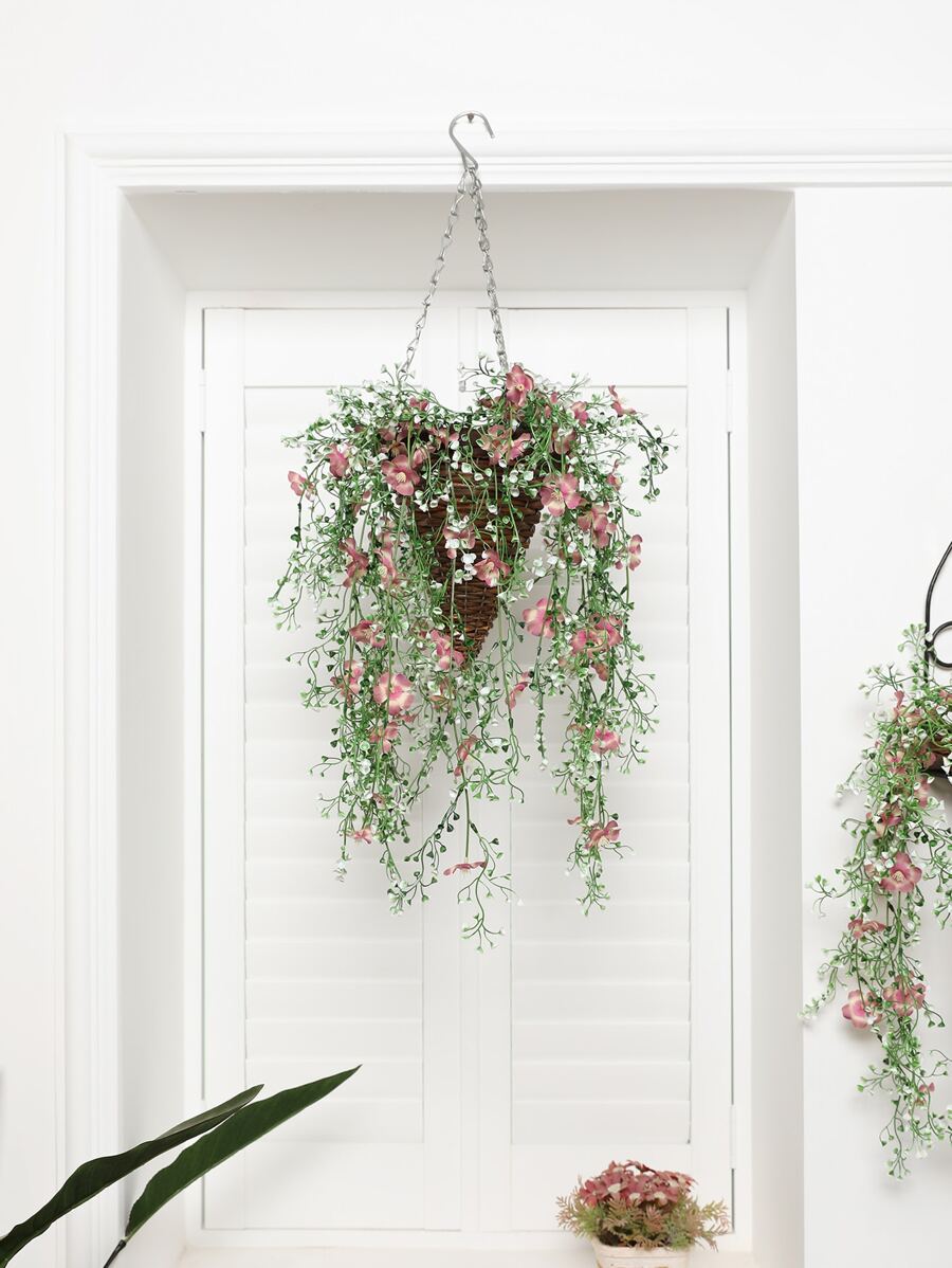 1 件人造花园玫瑰和连翘悬挂藤蔓，4 季家居前门走廊墙壁装饰，婚礼订婚派对求婚背景，餐桌中心装饰花藤情人节，假植物