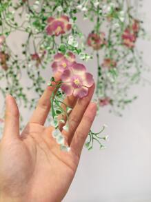 1 件人造花园玫瑰和连翘悬挂藤蔓，4 季家居前门走廊墙壁装饰，婚礼订婚派对求婚背景，餐桌中心装饰花藤情人节，假植物