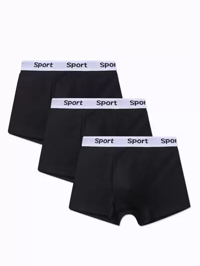 3pcs/Pack Boys' Casual Waistband Design Briefs, Soft & Comfortable, Suitable For All Seasons