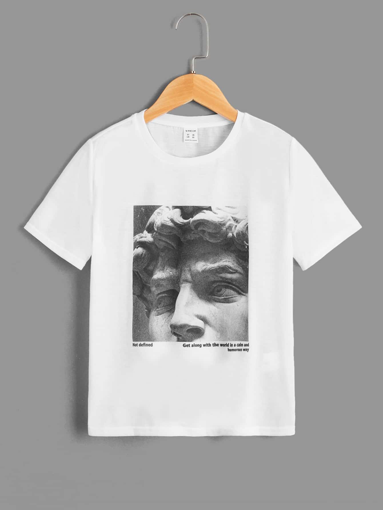 SHEIN Leap Crew 夏季男童休闲针织短袖圆领 T 恤，带图案和标语印花