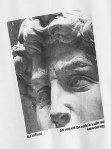 SHEIN Leap Crew 夏季男童休闲针织短袖圆领 T 恤，带图案和标语印花