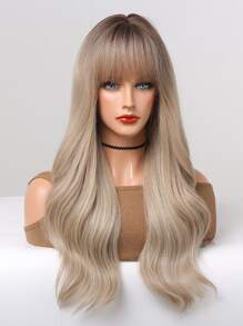 Peluca sintética largo ondulado con tupe - Multicolor - Ver 8