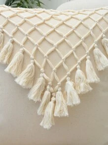 1pc Crochet Tassel Cushion Cover Without Filler